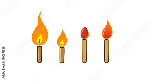 match, matches, burning, flame, fire, ignition, spark, heat, light, glow, blaze, ember, smoke, ash, wood, stick, tip, sulfur, danger, hazard, energy, power, warmth, dramatic, intense, motion, illustra