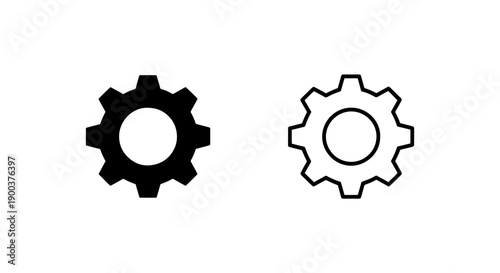 Technical Cogwheel Icon for System Settings, Configuration, and Problem Solving in Technology