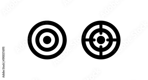 Target and Bullseye Icons: Symbols for Aim, Goals, Success, and Precision Focus