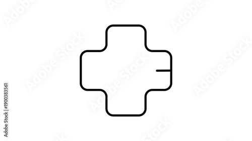 Medical Cross Animated Icon on White Background for Sites, Video, Filming