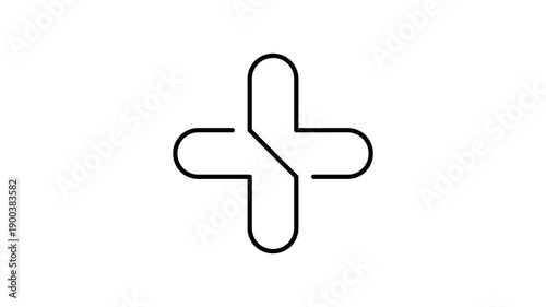 Medical Cross Animated Symbol on White Background for Sites, Video, Filming