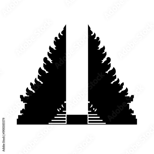 Symmetrical Monument Gate Silhouette