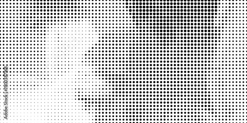 High contrast grunge halftone texture in black and white, ideal for abstract backgrounds, posters, vintage prints, and digital overlays.