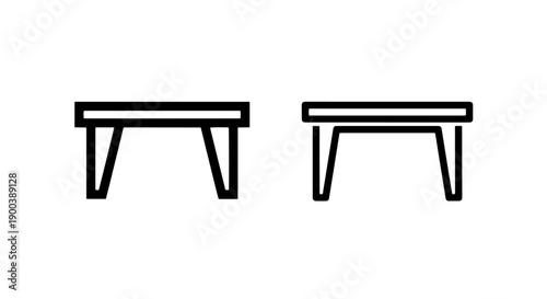 Minimalist Tables Outline Icons for Modern Furniture and Interior Design Concepts