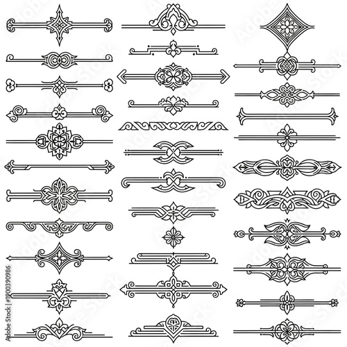 Foto Elegant ornamental divider set for creative design projects, invitations, and br