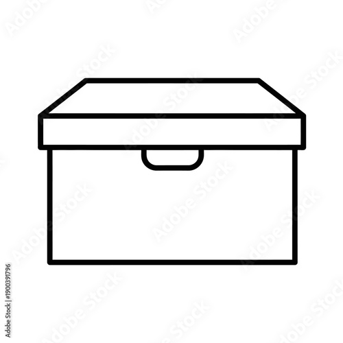 Simple black line drawing storage box.