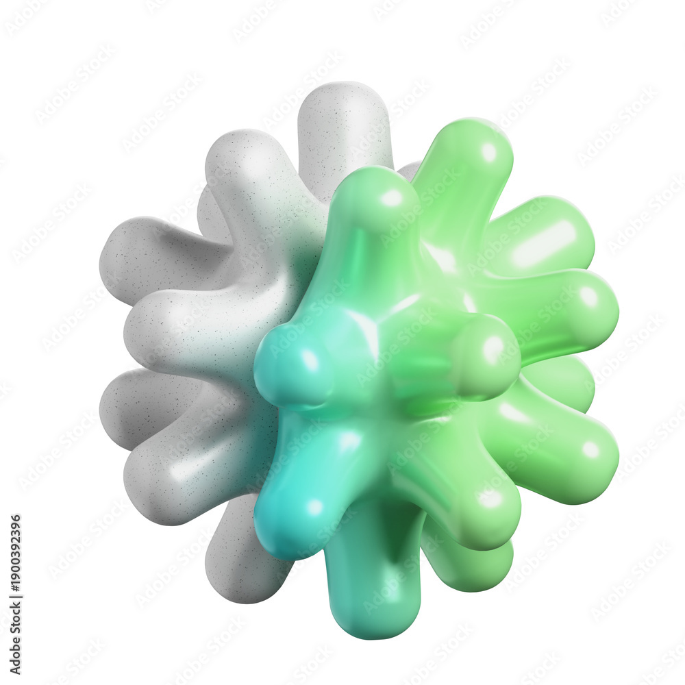 Obraz premium Abstract 3D Split Disc with Pastel Gradient Finish