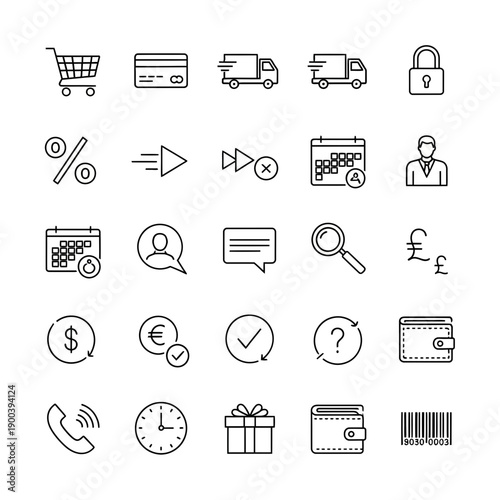 E-commerce and finance icons