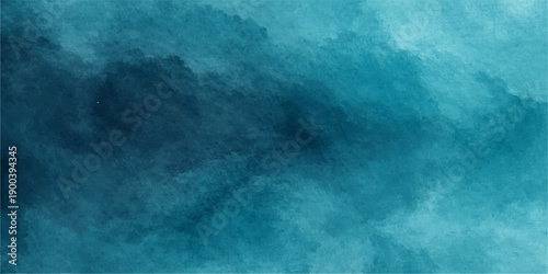 Abstract blue grunge water background featuring a dark storm clouds texture with motion smoke and light patterns over a moody nature sea backdrop