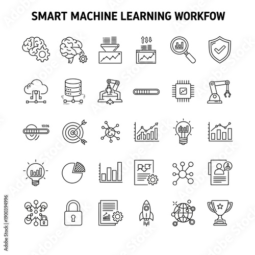 Smart Machine Learning Workflow Icons