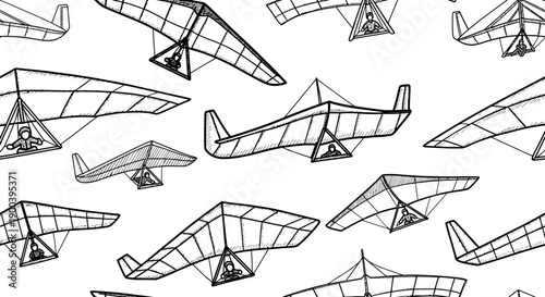 Aerial View of Gliders in Flight, Outdoor Sports, Scenic Landscape