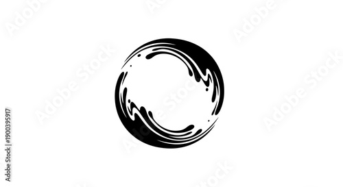 Black and white circle symbol.