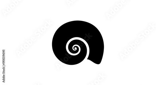 Black spiral snail shell symbol icon.