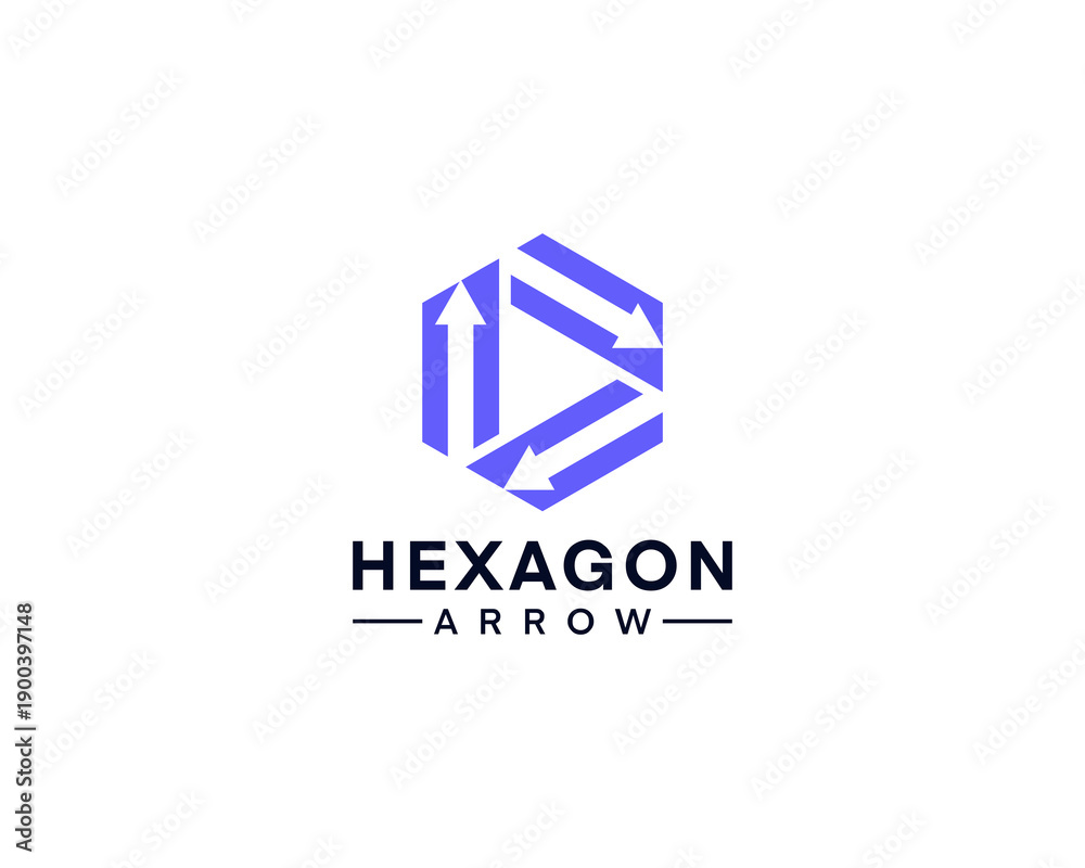 Fototapeta premium Hexagon arrow logo