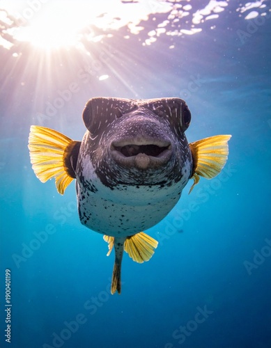 AI-generated illustrative pufferfish scene, fictional portrayal only, not representing real or newsworthy events.