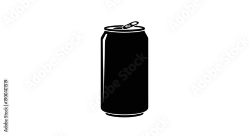 Black Can Beverage Drink Container.