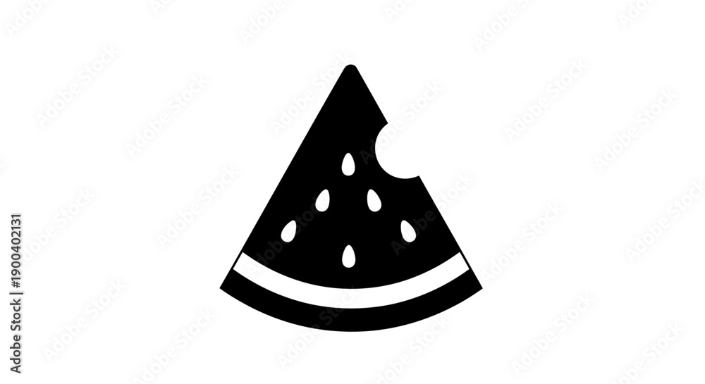 Fototapeta premium Black silhouette of a watermelon slice.