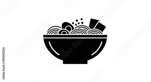 Black silhouette of a noodle bowl.