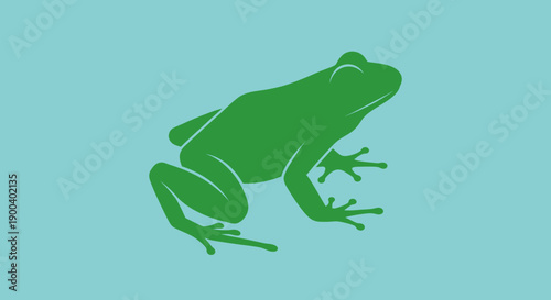 фотографія Green Frog Silhouette Side View.