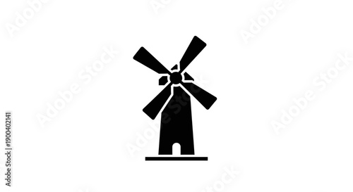 Black silhouette of a windmill icon.