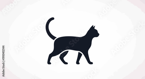 Black silhouette of a walking cat.