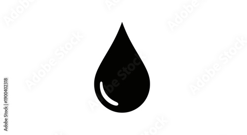 Single black teardrop shape icon symbol.