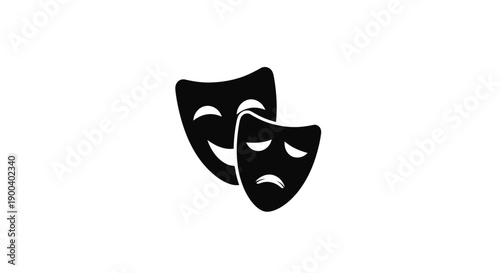 Theatrical comedy and tragedy masks.