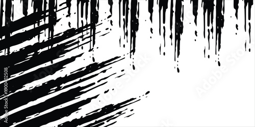 Vector brush sroke texture. Distressed uneven grunge background. design abstract ilustration Overlay over any design to create interesting effect and depth. Black isolated on white