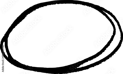 Hand-drawn pencil circle and oval shape with sketchy doodle strokes. Perfect for highlighting text, creating emphasis, or adding handwritten artistic elements to designs.