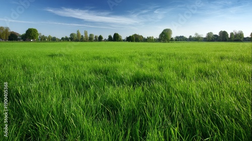 ryegrass. Vast meadow of lush perennial ryegrass waving under a clear blue sky. event programs, museum guides, designed for cultural heritage projects and event programs, supports education.
