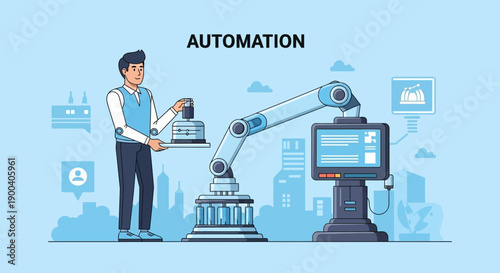 A medical doctor with a stethoscope and syringe works at an office laptop using internet technology and web icons to design a professional business communication network