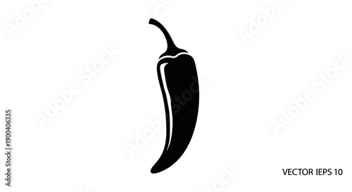 Black chili pepper vector icon.