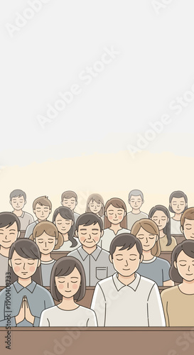 Community Gathering For Spiritual Reflection And Worship Service