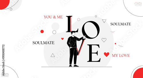 Conceptual Illustration Depicting Love, Soulmate Connection, And Romantic Expressions