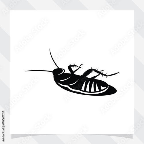 dead cockroach vector illustration. pest control illustration.
