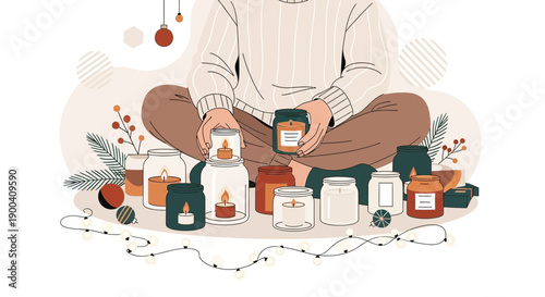 Cozy Autumn Ambiance With Scented Candles And Festive Decorations