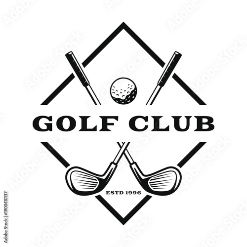 golf club sport vintage logo design template