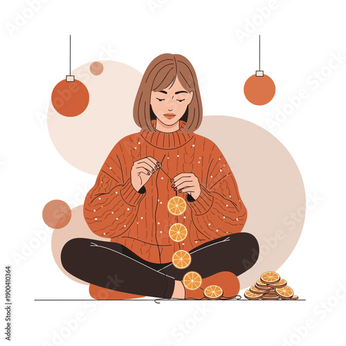 Cozy Winter Crafting Session Making Dried Orange Garlands