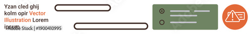 Task management, workflow automation, notification systems, digital interfaces, productivity planning, warning alerts. Visual showing text fields, checklist and alert icon. Task management