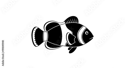 Photography Black and white clownfish illustration.