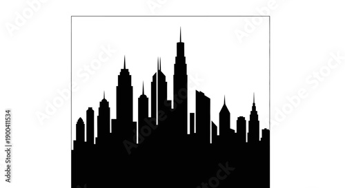 Chicago city skyline silhouette illustration.