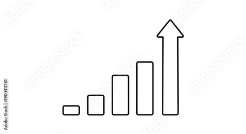 Increasing business growth chart graph.