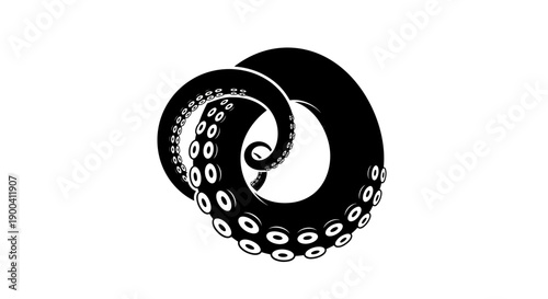 Tentacle with suckers curled up tight.