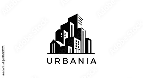 Urban cityscape logo with buildings.