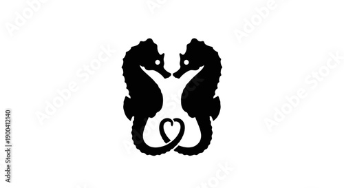 Two black cats forming heart shape.