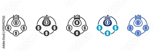 laundering loop icon set consisting of multiple styles vector illustration