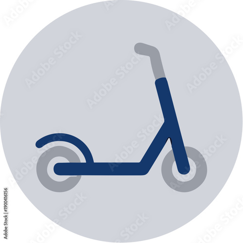 Flat Style Detailed Scooter Transport in a Circle Isolated Element