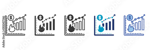 trend projection icon set consisting of multiple styles vector illustration