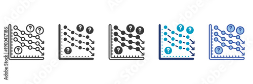 uncertain forecast icon set consisting of multiple styles vector illustration