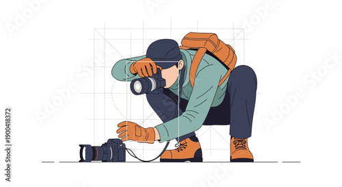 Creative Photographer Capturing Moments With Professional Camera Gear